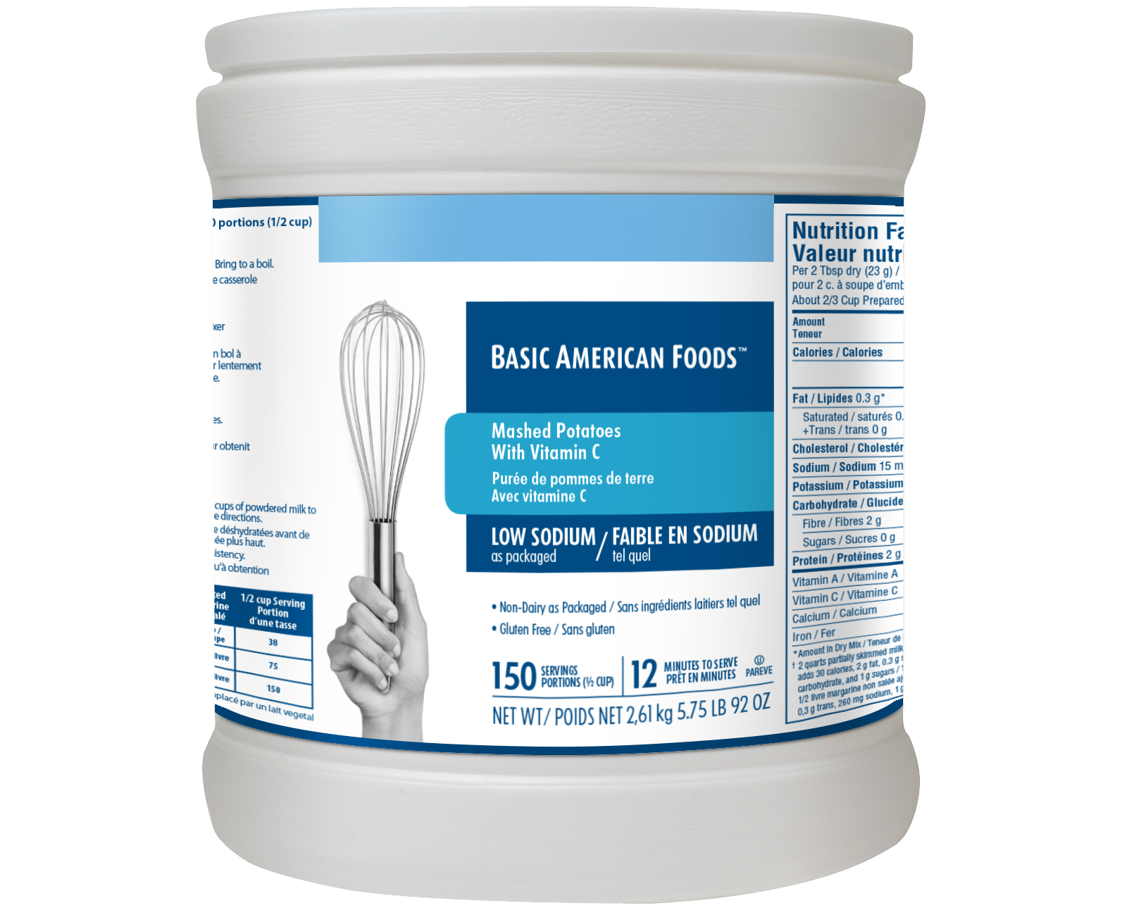 Mashed Potatoes W Vit C Low Sodium Canadian Basic American Foods Foodservice