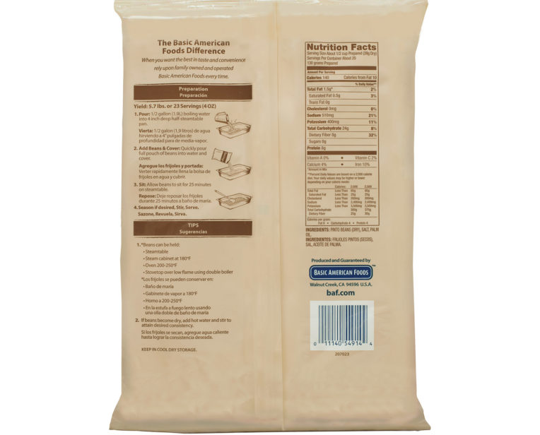 Santiago® Vegetarian Refried Beans Basic American Foods Foodservice